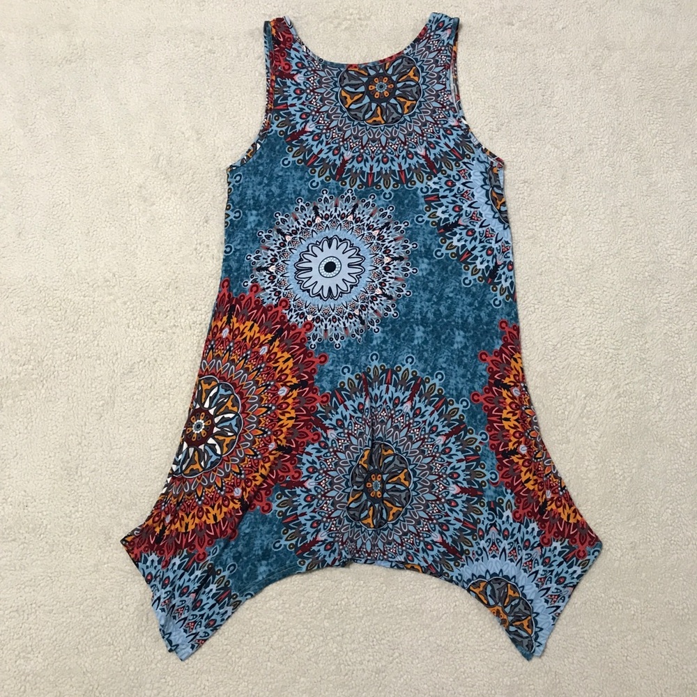 SOLD Sleeveless Boho Dress Mandala Print Soft Stretchy Size M ๐จ - Picture 9 of 10